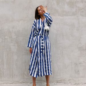 Stripe wrap dress