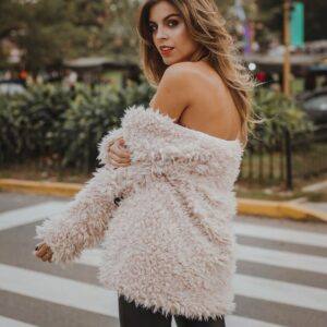 Сream borg pea coat